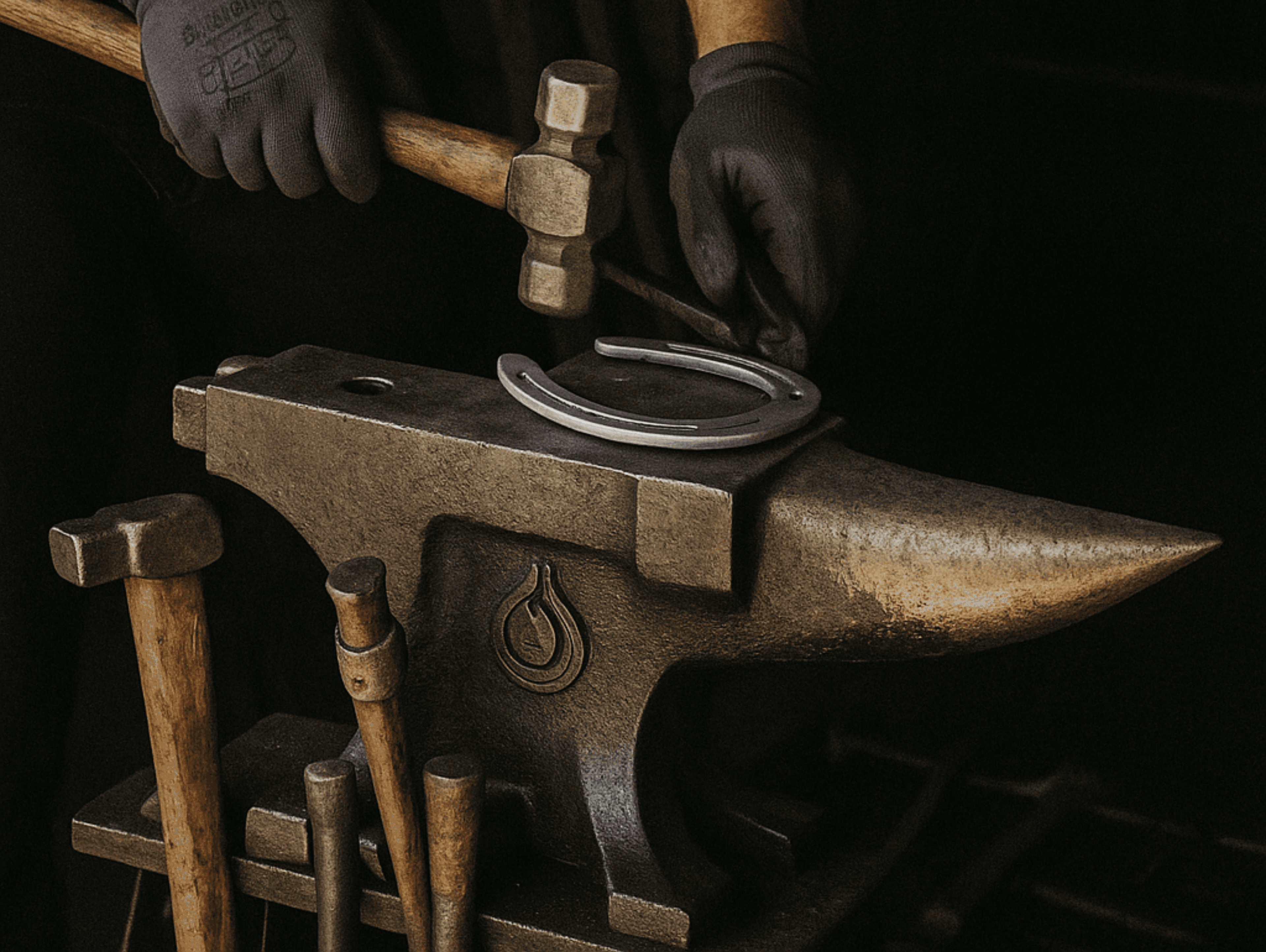 Detail of horseshoe cleat pattern ensuring grip