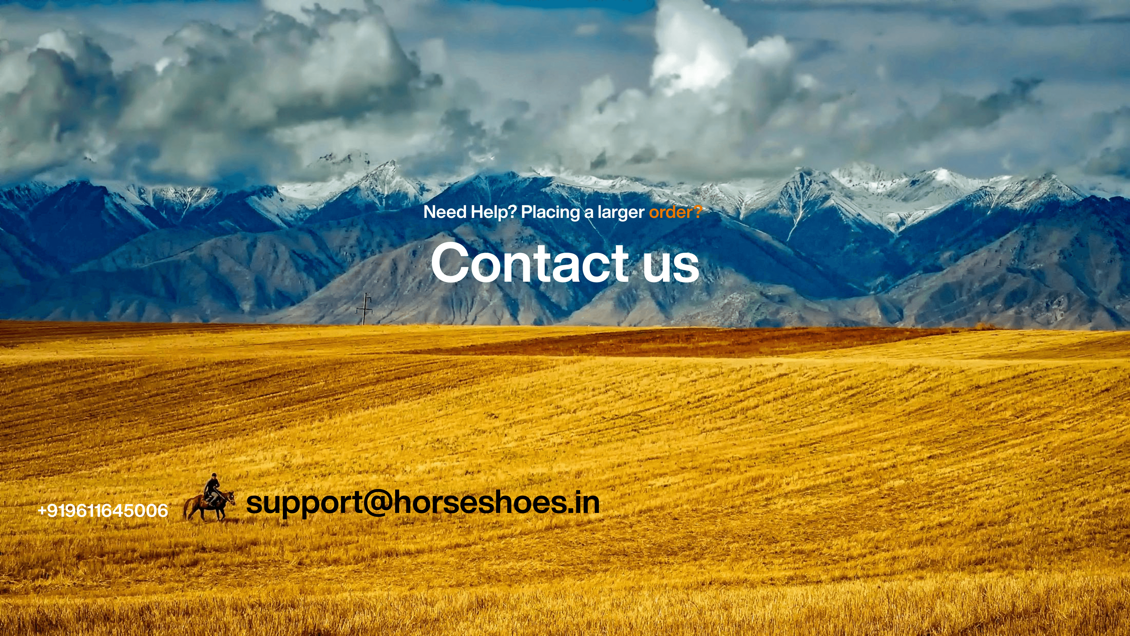 Contact information and scenic landscape background